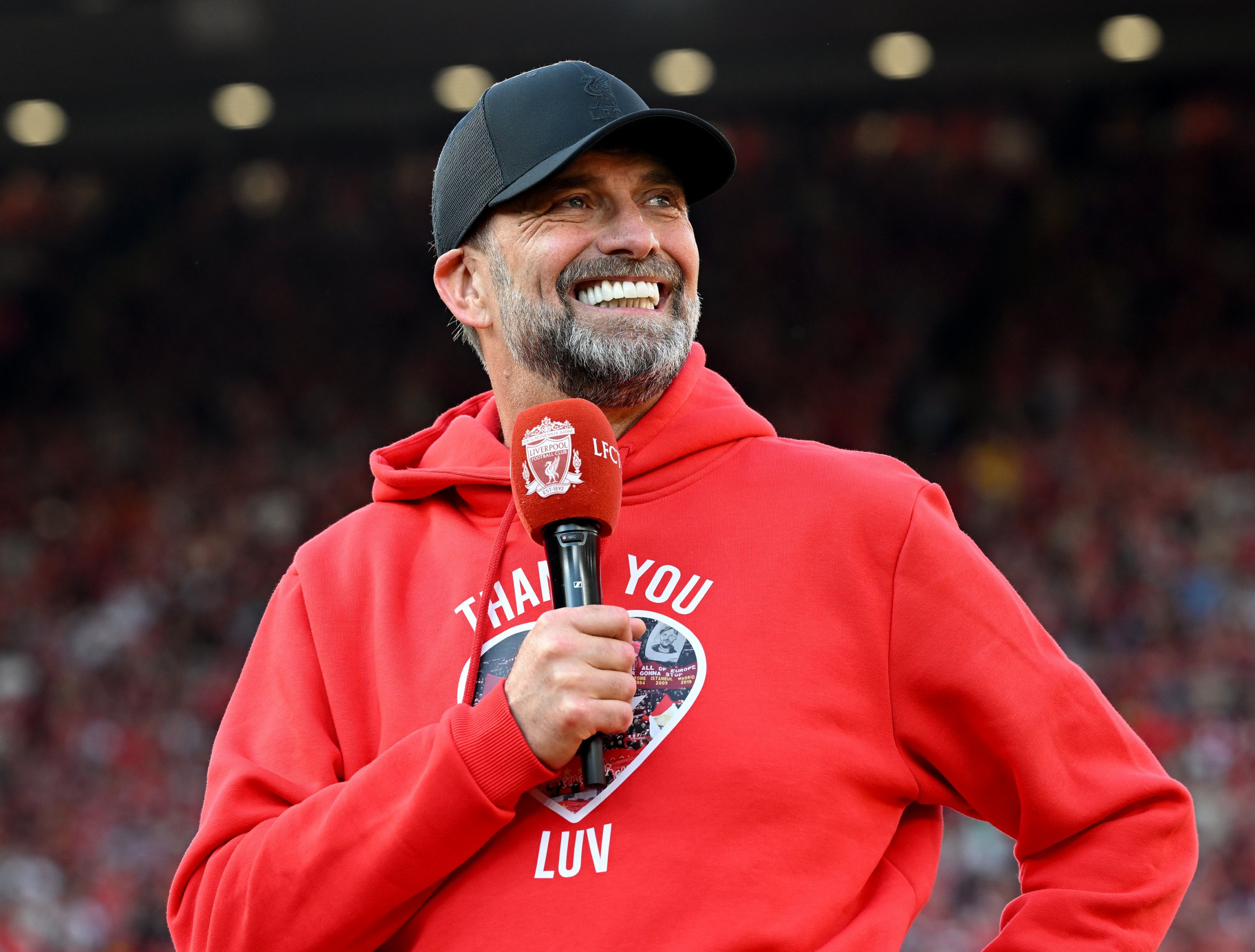 LIVERPOOL, ENGLAND - MAY 19: (THE SUN OUT, THE SUN ON SUNDAY OUT) Manager Jurgen Klopp of Liverpool after the Premier League match between Liverpool FC and Wolverhampton Wanderers at Anfield on May 19, 2024 in Liverpool, England. (Photo by Nick Taylor/Liverpool FC/Liverpool FC via Getty Images)